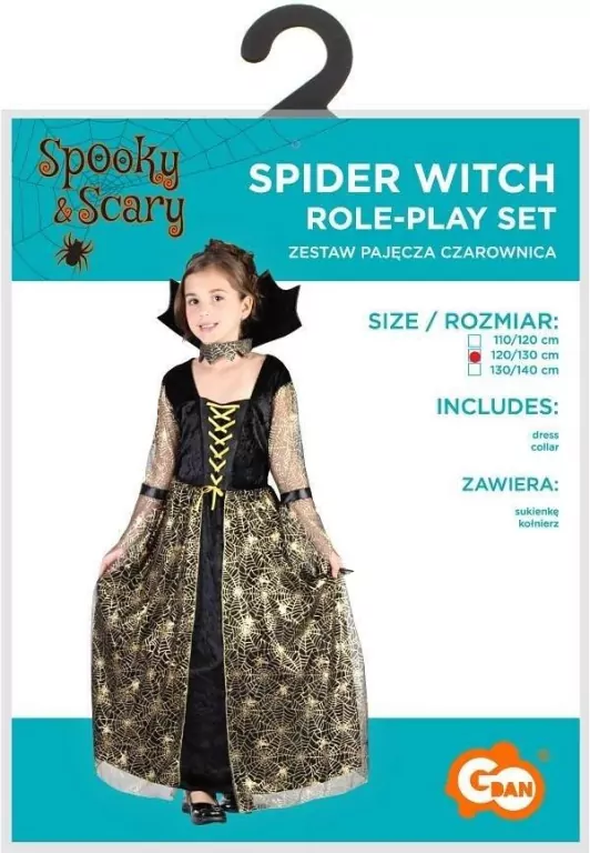 Strój dla dzieci Pajęcza Czarownica rozm. 120/130 - tantis.pl