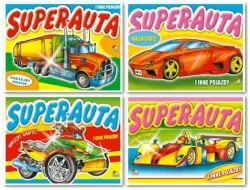 Super auta. Malowanki z naklejkami. Mix