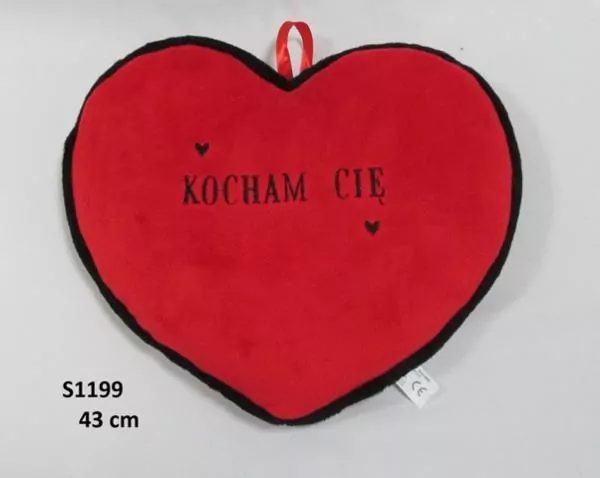 Serce czerwone "Kocham Cię" 43cm 137678 - tantis.pl