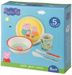 Zestaw naczyń i sztućców 5el Świnka Peppa