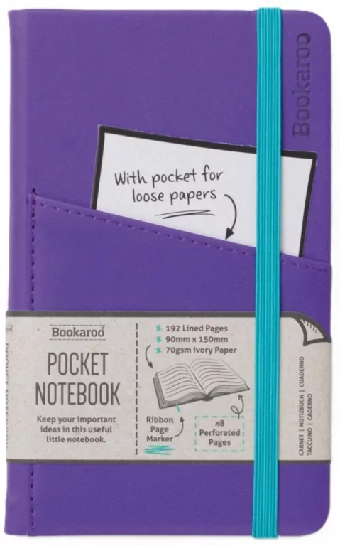 Bookaroo Notatnik Journal Pocket A6. Fioletowy - tantis.pl