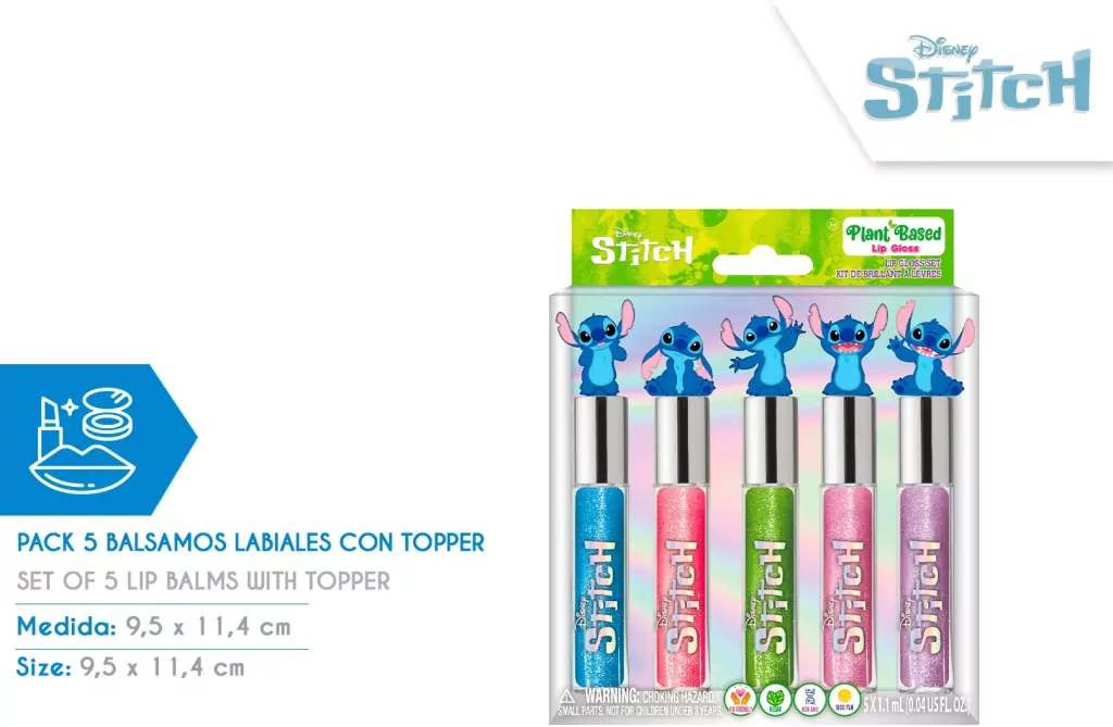 Zestaw 5 balsamów do ust z toperem Stitch SI0061GG - tantis.pl