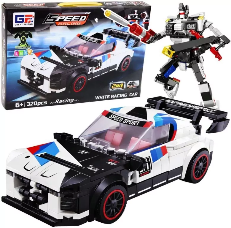 Klocki konstrukcyjne samochód sportowy robot 2w1 - tantis.pl