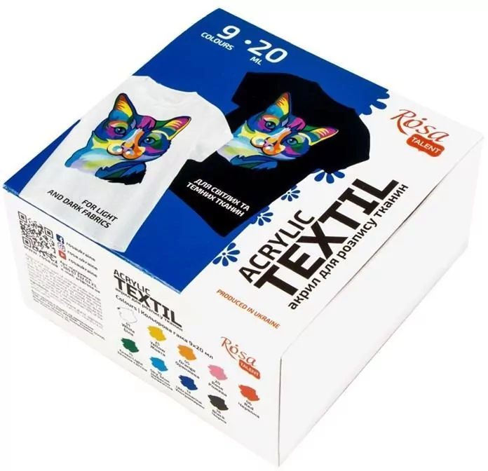 Farby do tkanin 20ml. 9 kolorów - tantis.pl