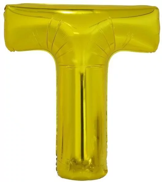 Balon foliowy litera T złota 74x86cm - tantis.pl