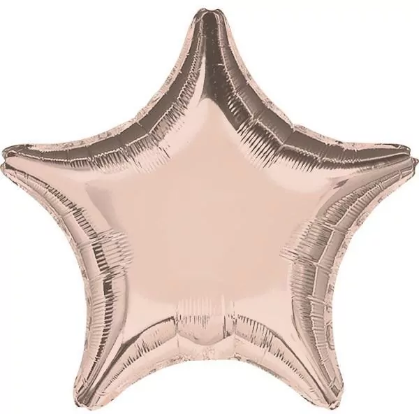 Balon foliowy metalik różowe złoto gwiazda 48cm - tantis.pl