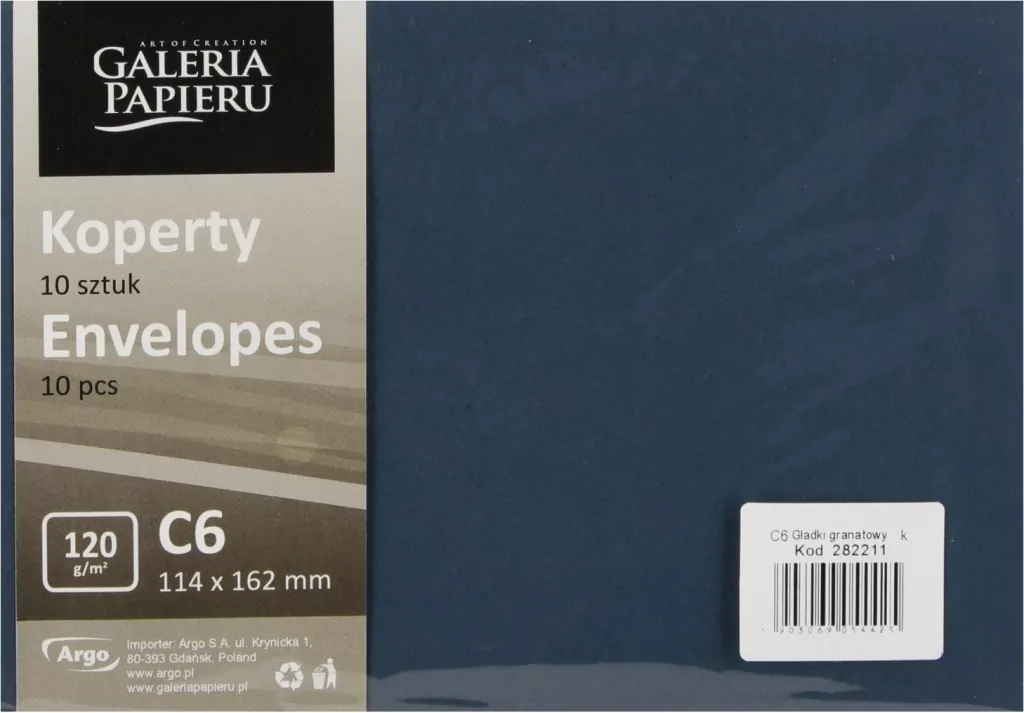 KOPERTA C6 NK GRA GLAD GAL PAP OP10SZT PB - tantis.pl