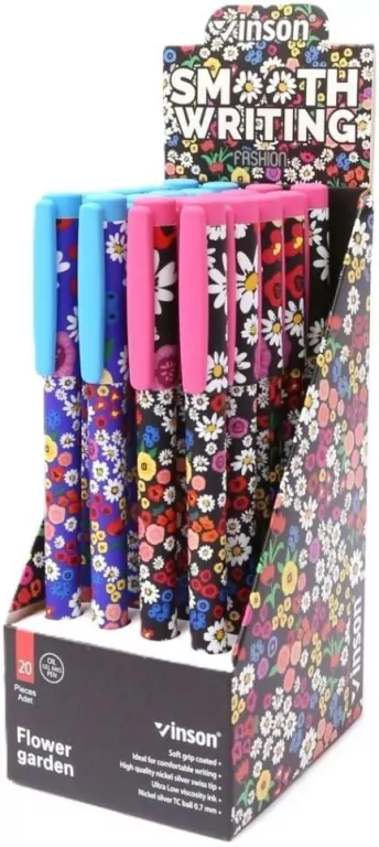 Długopis z zatyczką Fashion Flower nieb - tantis.pl