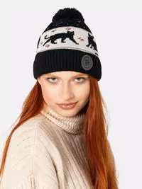 Czapka zimowa Czarne koty - tantis.pl