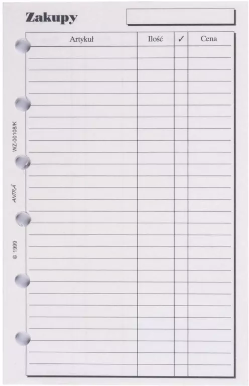 Wkład do organizera K Zakupy ANTRA - tantis.pl