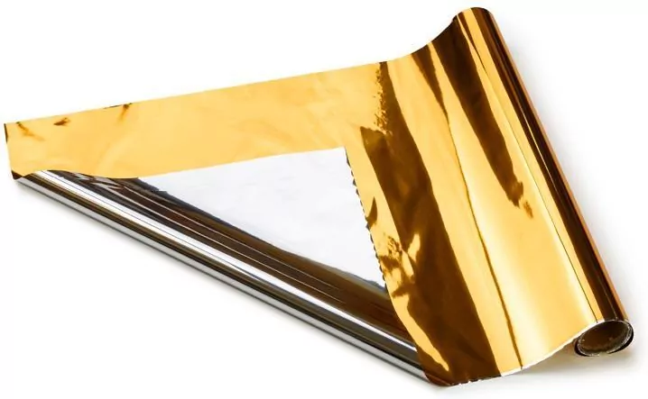 Folia dekoracyjna metalizow złoto-srebrna 0.5x50m - tantis.pl