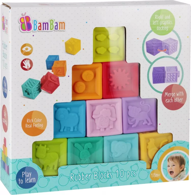 Gumowe klocki 10 sztuk - tantis.pl