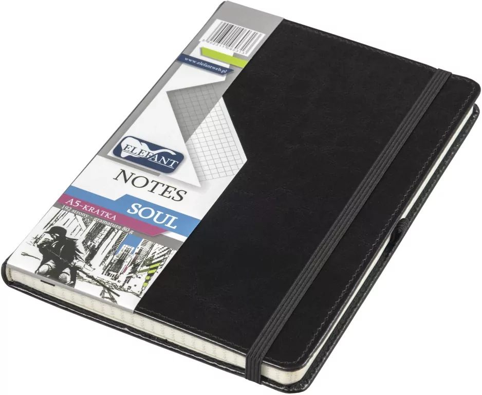 Notes A5/kratka. Soul czarny - tantis.pl