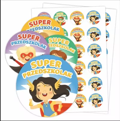 Naklejki motywacyjne - Super przedszkolak 48 sztuk