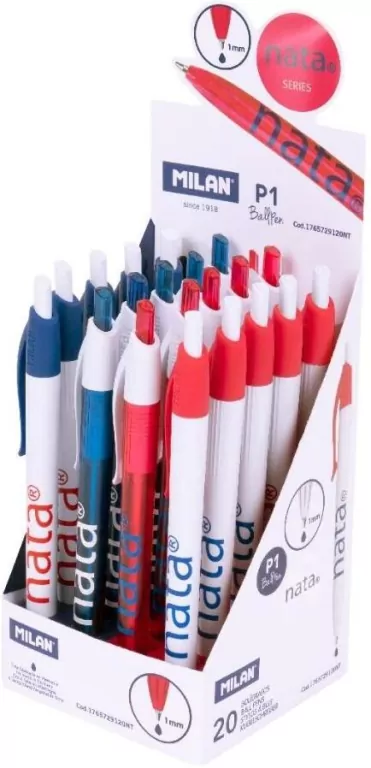 Długopis P1 Nata 624 niebieski (20szt) MILAN - tantis.pl