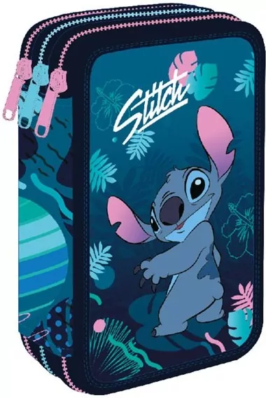 Disney. Piórnik 3-komorowy z wyposażeniem. Core Jumper 3 Stitch - tantis.pl