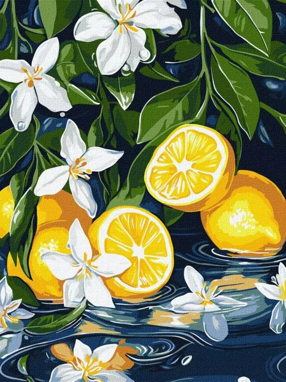 Malowanie po numerach - Cytryna w przekroju 30x40 - tantis.pl