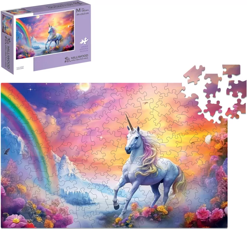Puzzle drewniane 150 Galaxies Jednorożec - tantis.pl