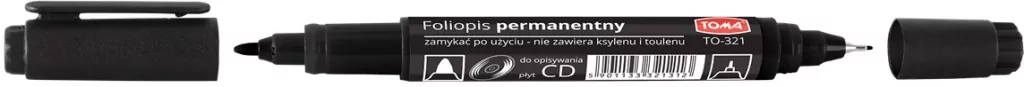 Pisak do CD permium dwustronny czarny 321 p20 TOMA, cena za - tantis.pl