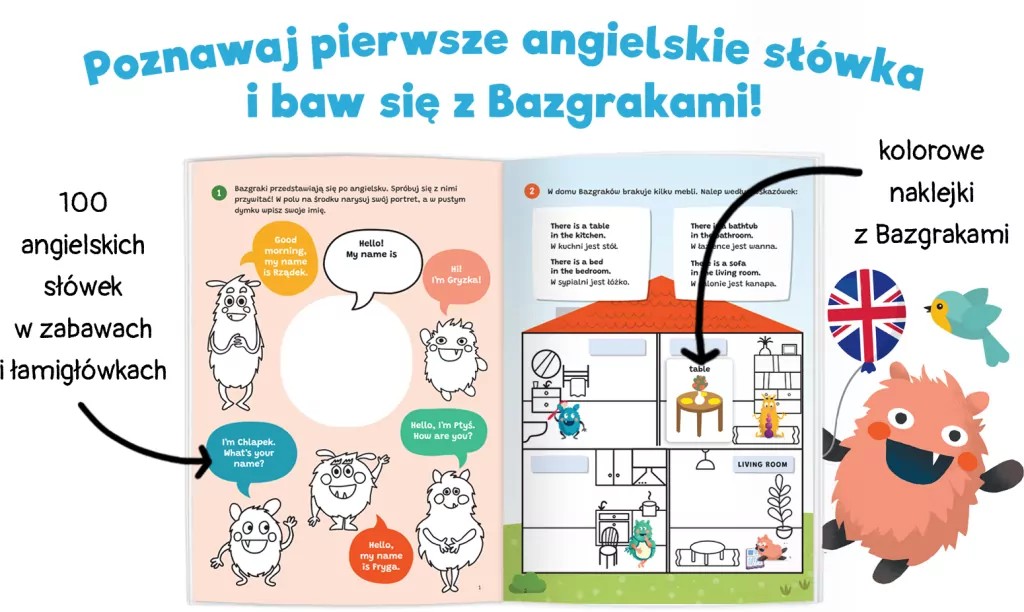 Bazgraki poznają angielski. Pierwsze słówka - tantis.pl