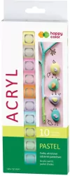 Farby akrylowe 10 pastelowych kolorów