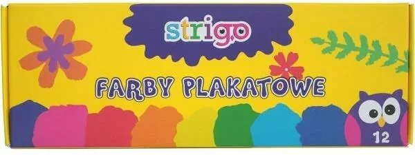 Farby plakatowe 12 kolorów STRIGO - tantis.pl