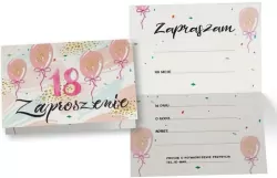 Zaproszenie: Urodziny 18 (5 szt.)