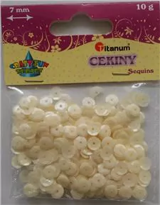Cekiny Kremowe Kółka (7mm 10g) - tantis.pl