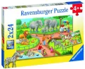 Ravensburger. Puzzle 2x24. Dzień w Zoo - tantis.pl