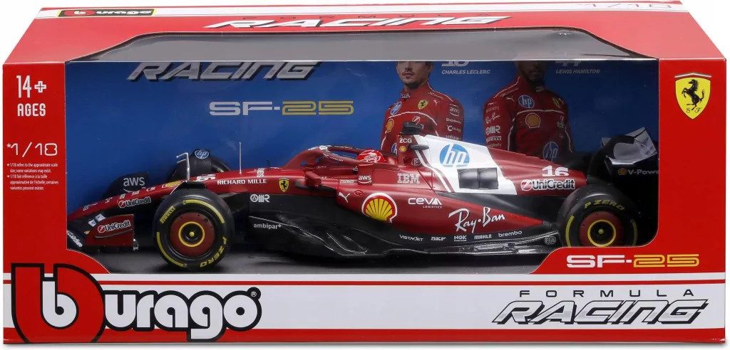 Ferrari Formula With Helmet & Plastic Stand SF-25 - tantis.pl