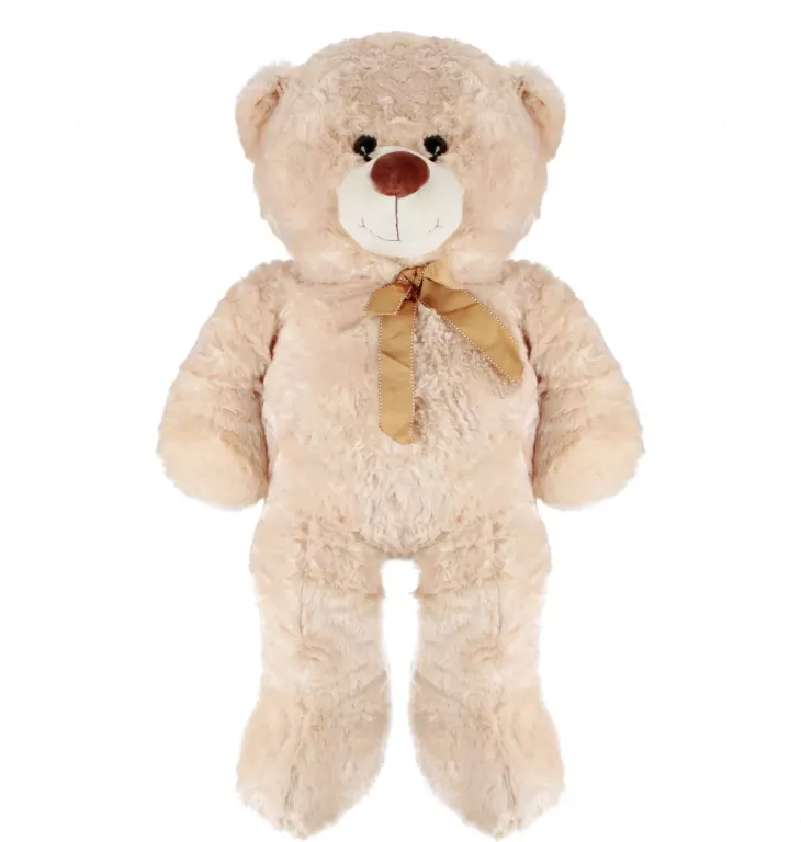 Miś pluszowy z kokardą 100cm, beżowy - tantis.pl