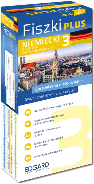 Niemiecki 3 dla średnio zaawansowanych. Poziom B2. Fiszki Plus - tantis.pl