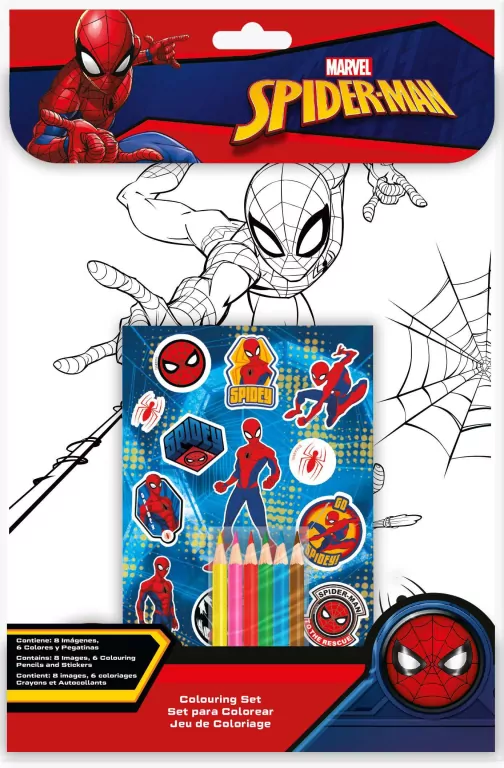 Zestaw do kolorowania z naklejkami Spiderman - tantis.pl