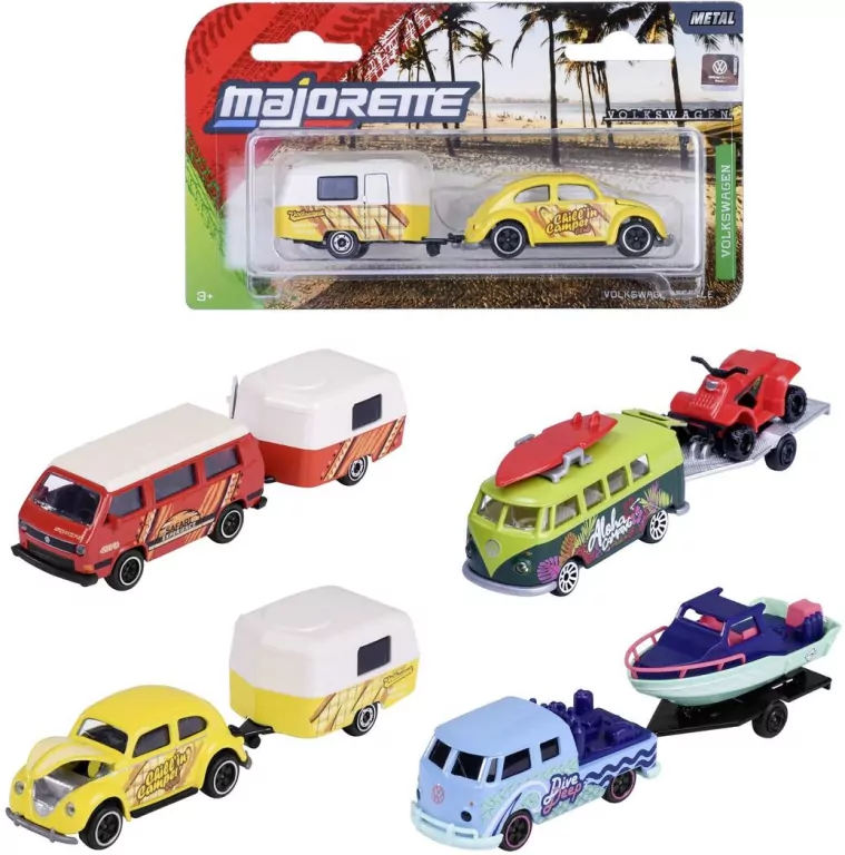 Majorette Volkswagen z przyczepą mix - tantis.pl
