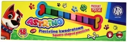 Plastelina kwadratowa 18 kolorów ASTRA - tantis.pl