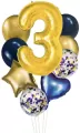 Zestaw balonów cyfra 3, wys. 40-60cm 9 szt BCF-204-3 - tantis.pl
