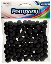 Pompony czarne 10mm
