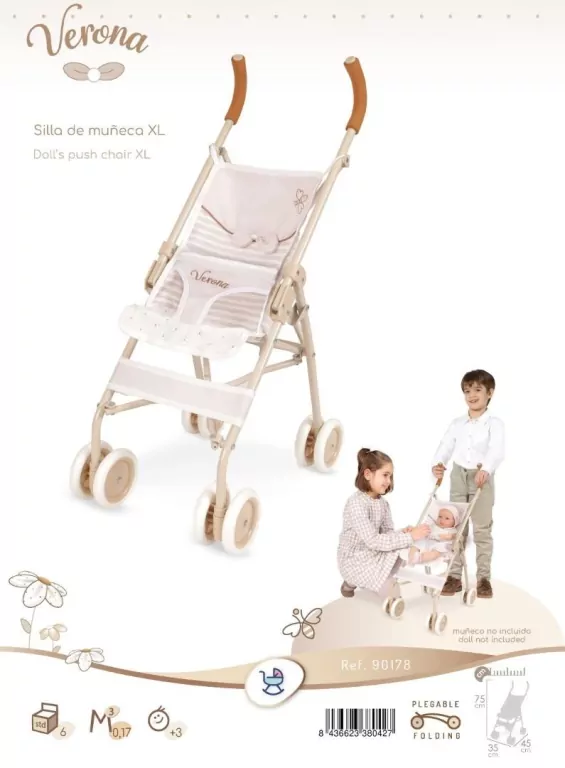 Spacerówka XL Verona dla lalek do 52cm - tantis.pl