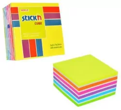 Notes samoprz. kostka mix 7 kolorów neon i pastel