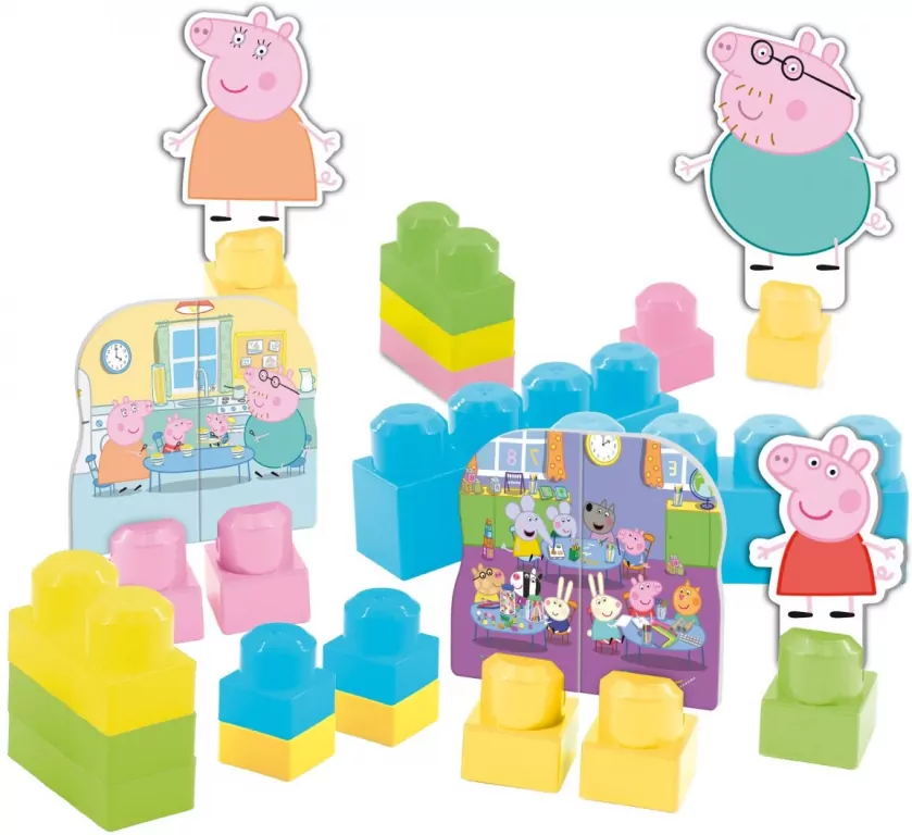 Świnka Peppa Plecak z klockami konstrukcyjnymi - tantis.pl