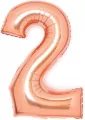 Balon foliowy cyfra 2 różowe złoto 51x66cm - tantis.pl