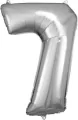 Balon foliowy cyfra 7 srebrna 57x86cm - tantis.pl