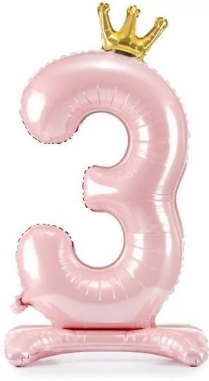 Stojący balon foliowy 3 84cm jasny różowy - tantis.pl