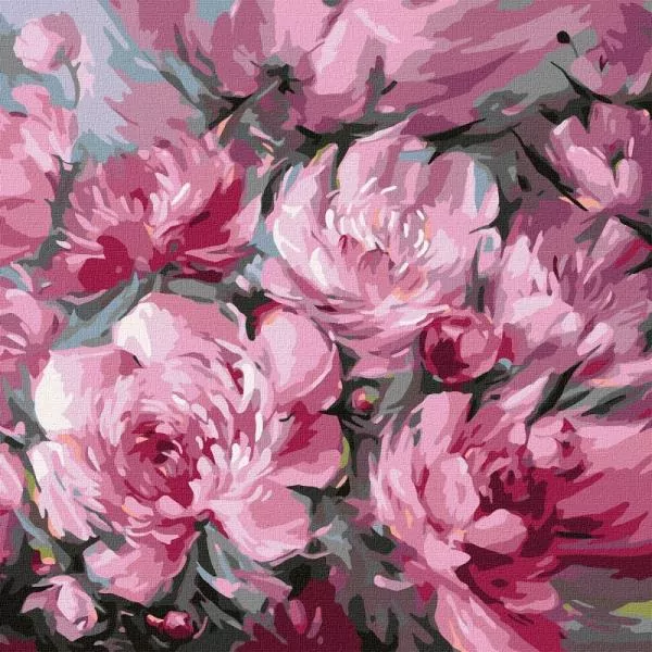 Malowanie po numerach. Bujny bukiet 40x40cm - tantis.pl
