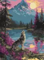 Malowanie po numerach - Samotny wilk 30x40cm - tantis.pl