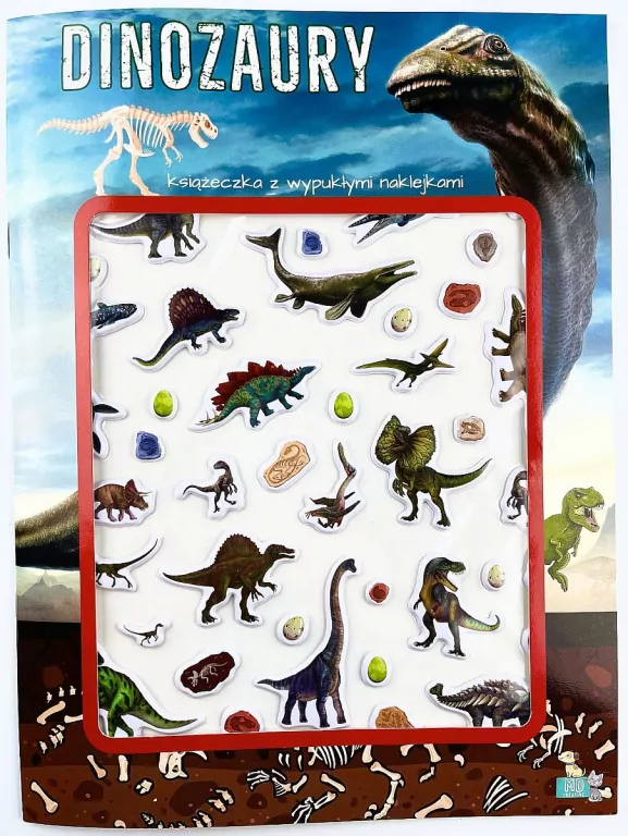 Książeczka z wypukłymi naklejkami. Dinozaury - tantis.pl