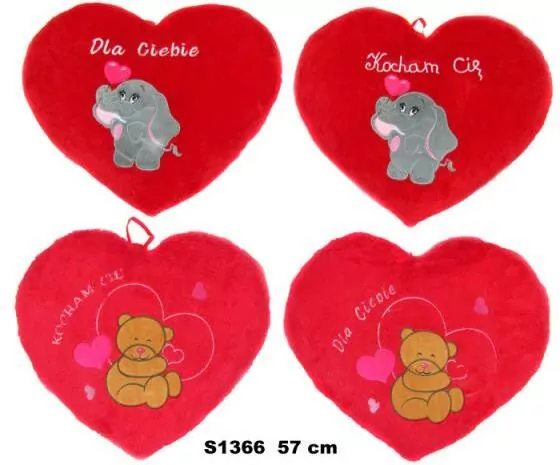 Poduszka Serce 57cm MIX - tantis.pl