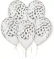 Balony Premium Hel konfetti srebrne 33cm 5szt - tantis.pl