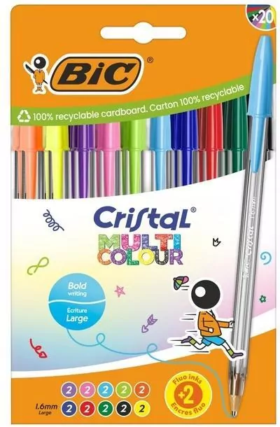 Długopis Cristal Multi Color mix 20szt BIC - tantis.pl