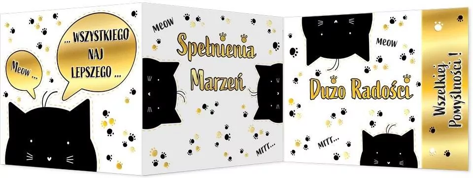 Karnet B6 składany Urodziny - Koty - tantis.pl